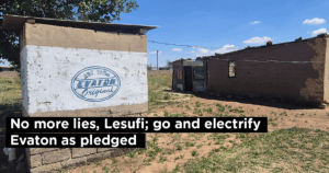 No more lies, Lesufi; go and electrify Evaton as pledged 
