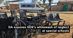 DA exposes GDE’s whitewash of neglect at special schools