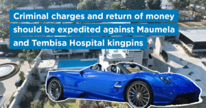 Criminal charges and return of money should be expedited against Maumela and Tembisa Hospital kingpins