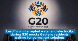Lesufi’s uninterrupted water and electricity during G20 mocks Gauteng residents waiting for permanent solutions