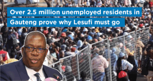 Over 2.5 million unemployed residents in Gauteng prove why Lesufi must go