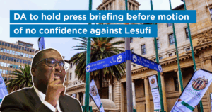DA to hold press briefing before motion of no confidence against Lesufi