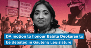 DA motion to honour Babita Deokaran to be debated in Gauteng Legislature