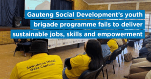 Gauteng Social Development’s youth brigade programme fails to deliver sustainable jobs, skills and empowerment