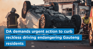 DA demands urgent action to curb reckless driving endangering Gauteng residents