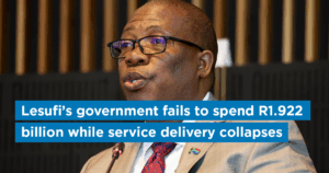 Lesufi’s government fails to spend R1.922 billion while service delivery collapses
