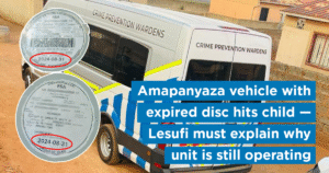 Amapanyaza vehicle with expired disc hits child — Lesufi must explain why unit is still operating