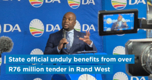 State official unduly benefits from over R76 million tender in Rand West
