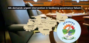 DA demands urgent intervention in Sedibeng governance failure
