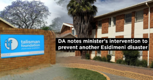 DA notes minister’s intervention to prevent another Esidimeni disaster