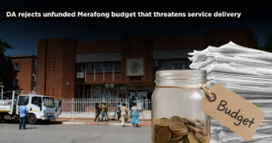 DA rejects unfunded Merafong budget that threatens service delivery