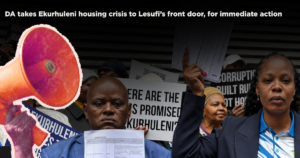 DA takes Ekurhuleni housing crisis to Lesufi’s front door, for immediate action
