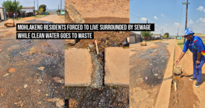 Mohlakeng residents forced to live surrounded by sewage while clean water goes to waste