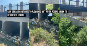 Raw sewage continues to flow into Riet River, posing a risk to residents’ health