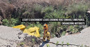 Lesufi’s government leaves growing R563 sinkhole unrepaired, endangering motorists