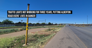 Traffic lights not working for three years, putting Alberton Road users’ lives in danger 