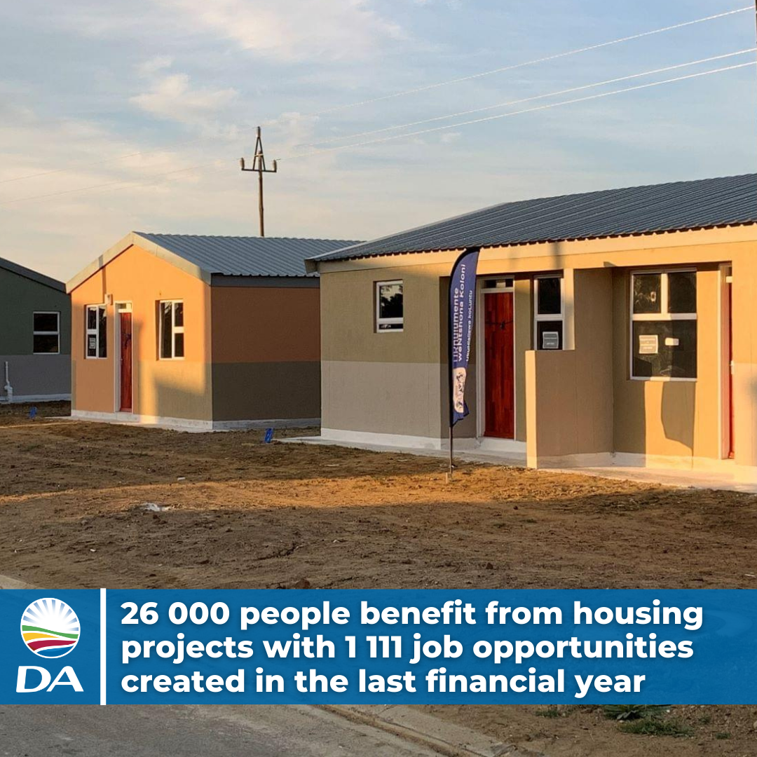 26 000 people benefit from housing projects with 1111 job opportunities created in the last