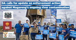 DA calls for update on enforcement action against Magareng’s ongoing river contamination