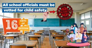 All school officials must be vetted for child safety