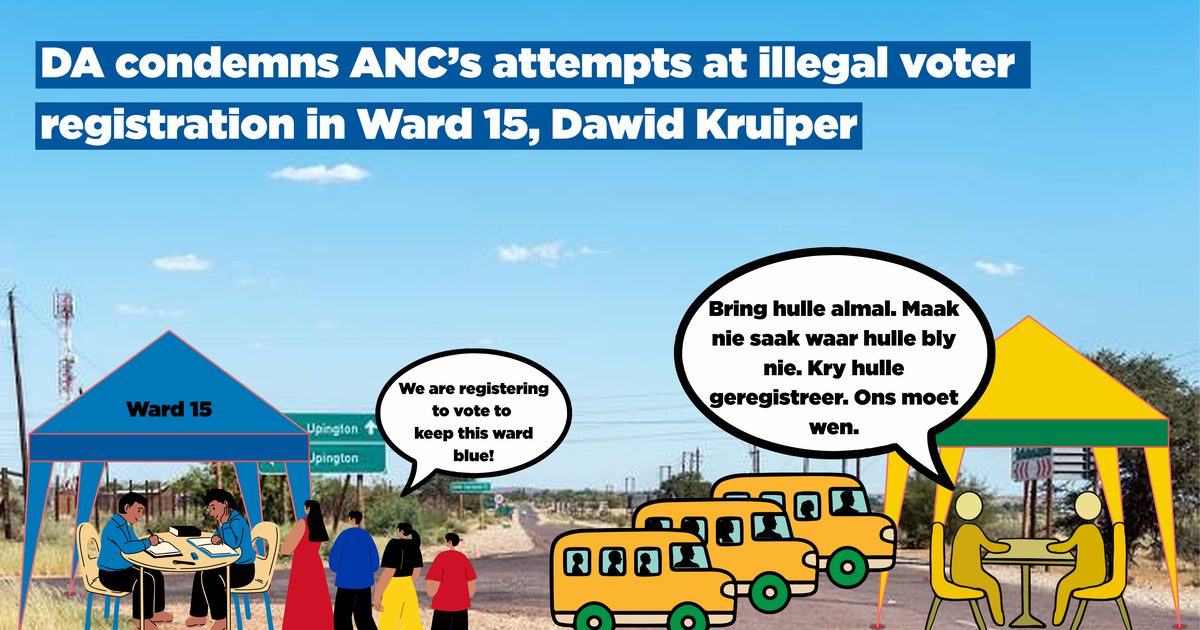 DA condemns ANC's attempts at illegal voter registration in Ward