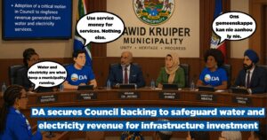 DA secures Council backing to safeguard water and electricity revenue for infrastructure investment