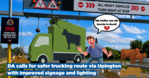DA calls for safer trucking route via Upington with improved signage and lighting