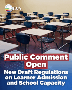 Public comment period now open for draft learner admission and school capacity regulations