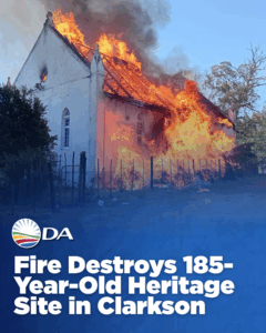 DA expresses condolences after fire guts historic Clarkson Moravian Church