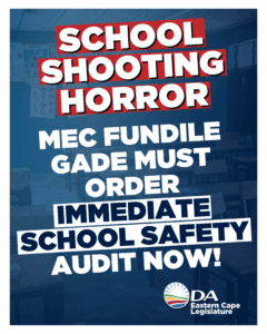DA deeply concerned by senseless shooting at Ntabankulu School