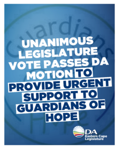 Legislature unanimously adopts DA motion to protect Guardians of Hope