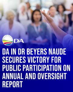 DA in Dr Beyers Naude secures victory for public participation on annual and oversight report