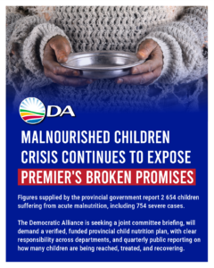 Malnourished children crisis continues to expose Premier’s broken promises