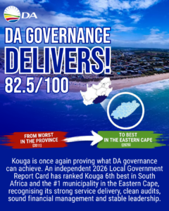 DA-led Kouga Municipality recognised as EC’s best by independent study