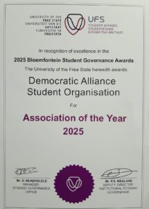 DASO UFS named Student Organisation of the Year