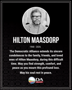 The DA mourns the passing of Dihlabeng councillor Hilton Maasdorp